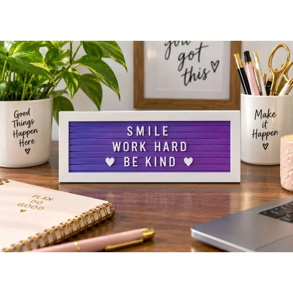 Office Envy Purple Desk Letter Board 9.75
